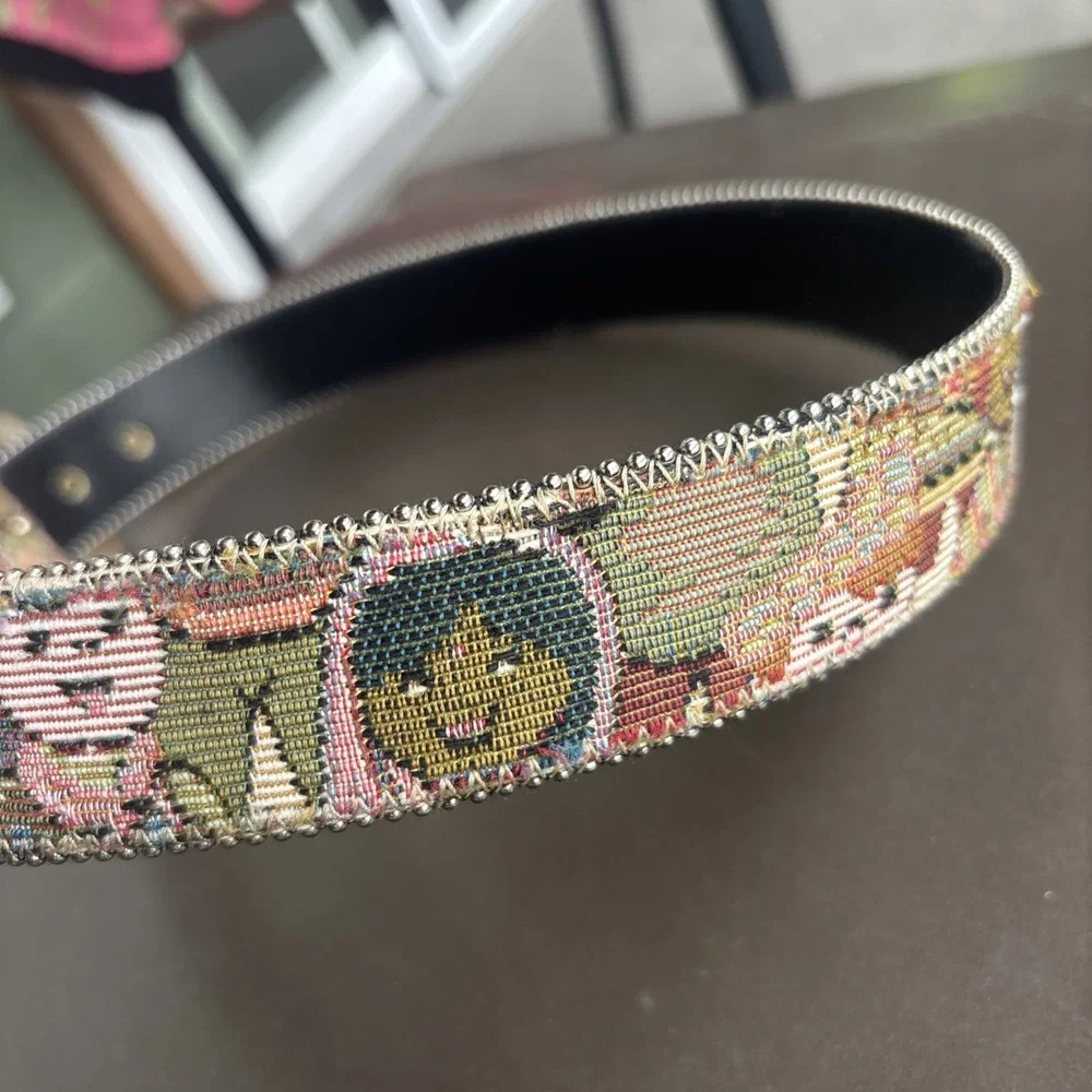 Absolutely Fresh Genuine Bond Leather Belt People‎ Diversity Tapestry Small USA
